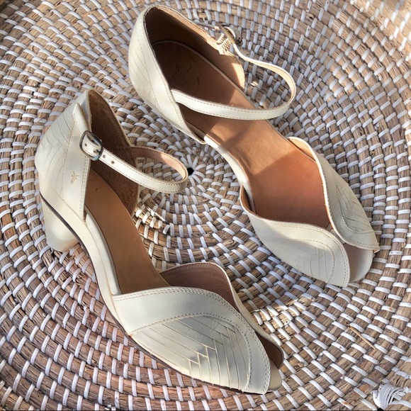 Frye Shoes - Rare Frye Ada Leather Ankle Strap Kitten Heels